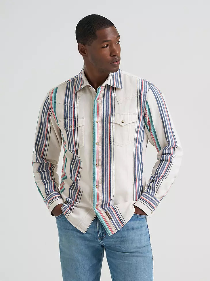 Wrangler Men's Retro Striped Long Sleeve Shirt 2378795