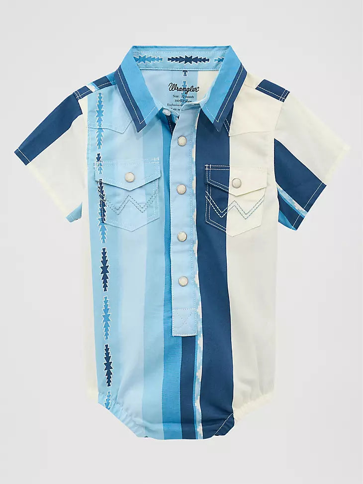 Wrangler Infant Boy's Blue Clouds Brushpopper Bodysuit 2378895