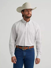 Wrangler Men's George Strait White Waves Button Down Shirt 2379057