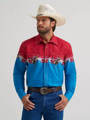 Wrangler Men's Dip Dye Checotah Snap Front Shirt 2379226