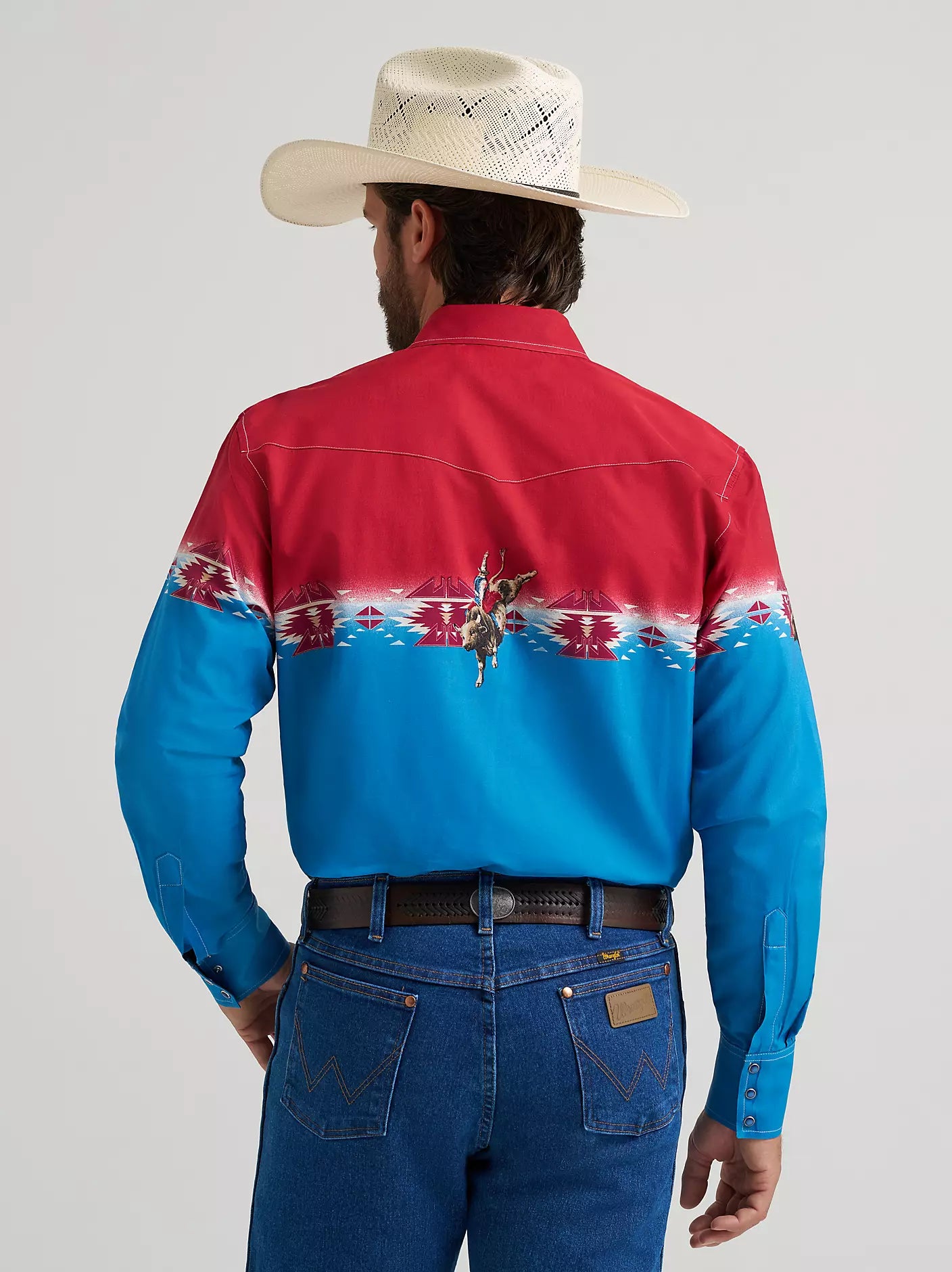 Wrangler Men's Dip Dye Checotah Snap Front Shirt 2379226