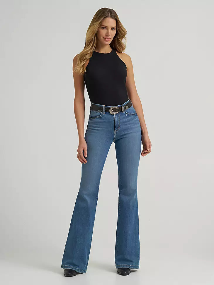Wrangler Women's Bespoke High Rise Flare Jean 2379506