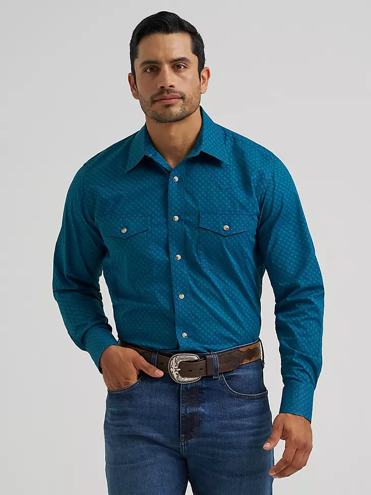 Wrangler Men's 20X Concentric Square Competition Advanced Comfort Snap Front Shirt 112384657