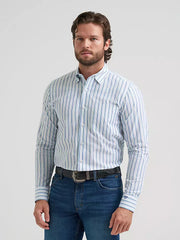 Wrangler Men's Cody Johnson Glacier Stripes Button Down Shirt 2381548