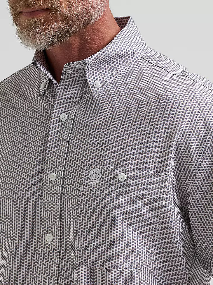 Wrangler Men's George Strait Lagoon Starburst Performance Button Down Shirt 2381963