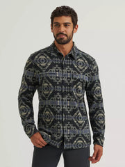 Wrangler Men's All Terrain Gear Black Multi Blanket Shirt Jacket 2382447