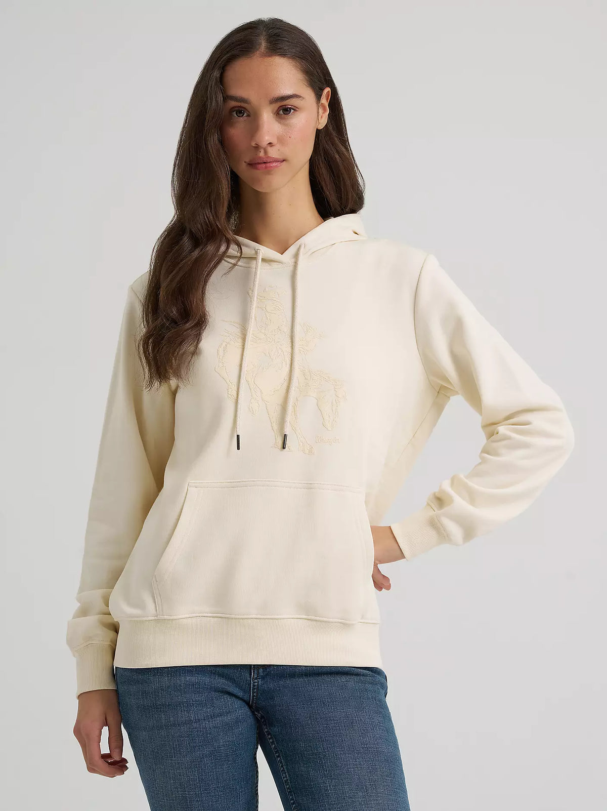 Wrangler Women's Antique White Hidden Horse Hoodie 2383943