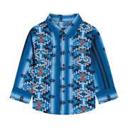 Wrangler Baby Boy Blue Aztec Printed Long Sleeve Shirt 112384734
