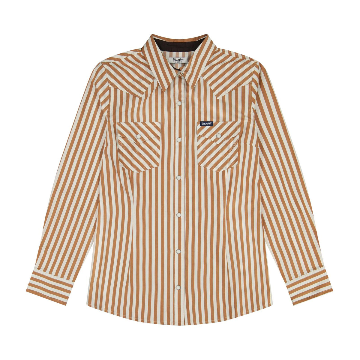 Wrangler Women's Retro Brown Stripe Long Sleeve Shirt 112385311