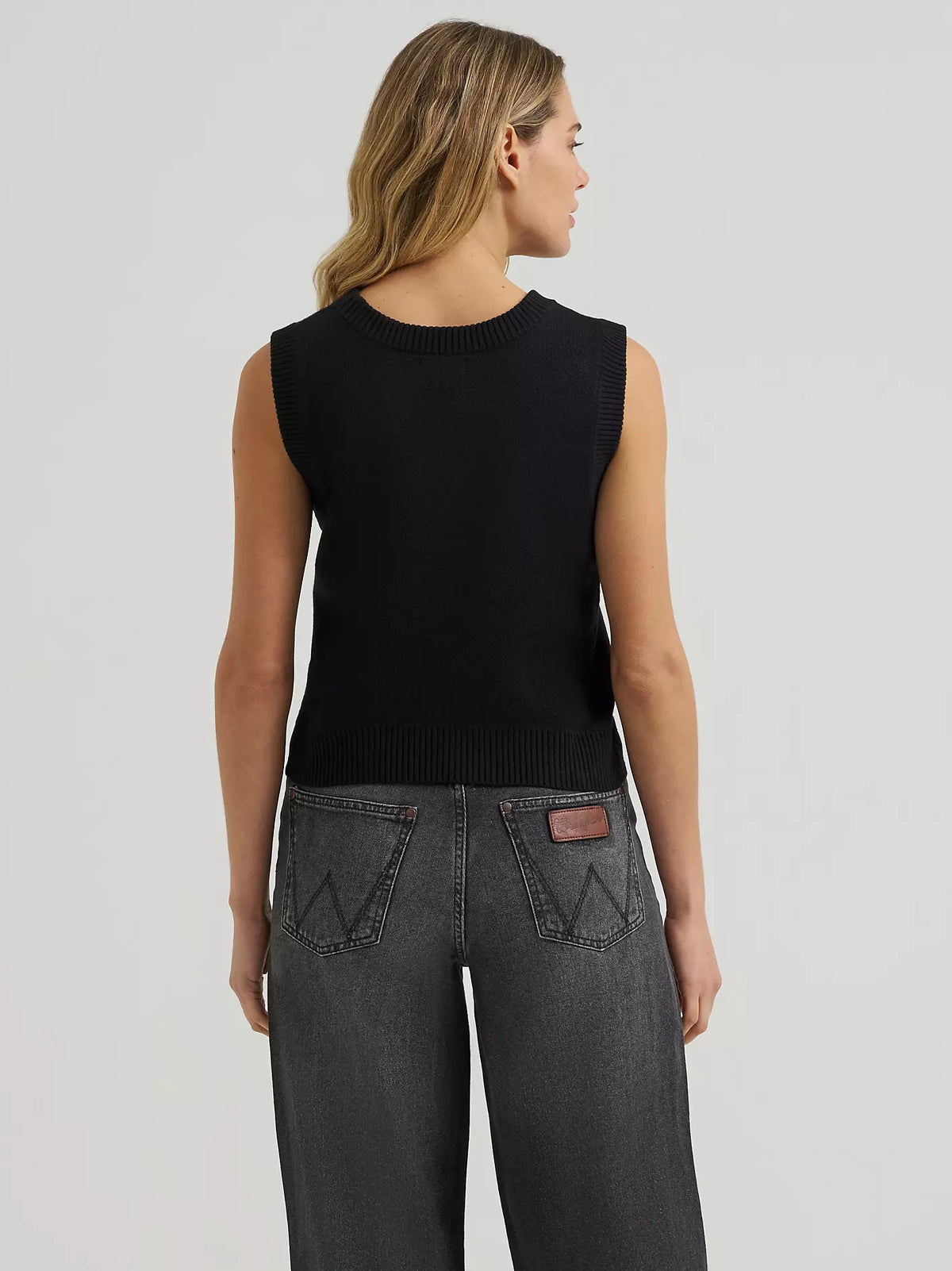 Wrangler Women's Western Stitch Black Sweater Vest 2385440