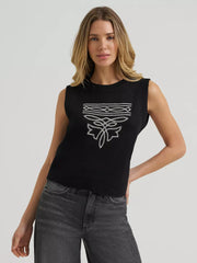 Wrangler Women's Western Stitch Black Sweater Vest 2385440