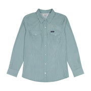 Wrangler Women's Aria Green Striped Long Sleeve Shirt 112385442