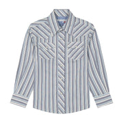 Wrangler Boy's 20X Blue Striped Long Sleeve Shirt 112385483