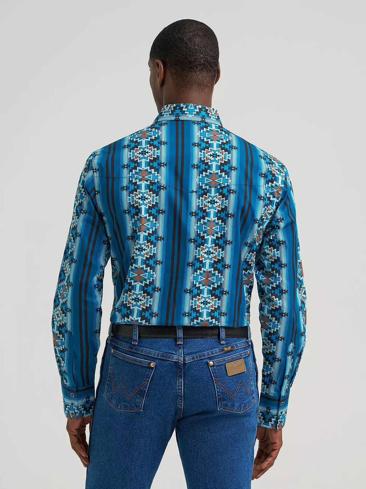 Wrangler Men's Aqua Mesa Checotah Snap Front Shirt 2385792