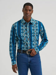 Wrangler Men's Aqua Mesa Checotah Snap Front Shirt 2385792