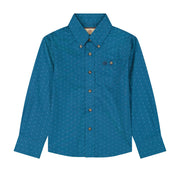 Wrangler Boy's Teal Long Sleeve Printed Shirt 112385936