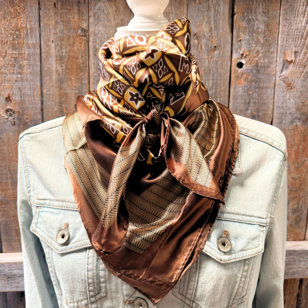 Rodeo Drive Brown Multi Patterned Wild Rag WR1034