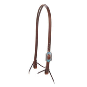 Weaver Split Ear Headstall with Turquoise Flower Buckle 10036-02-06