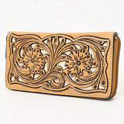 American Darling Hand-Tooled Leather Western Floral Zip Walley with Inlay ADBGZ810