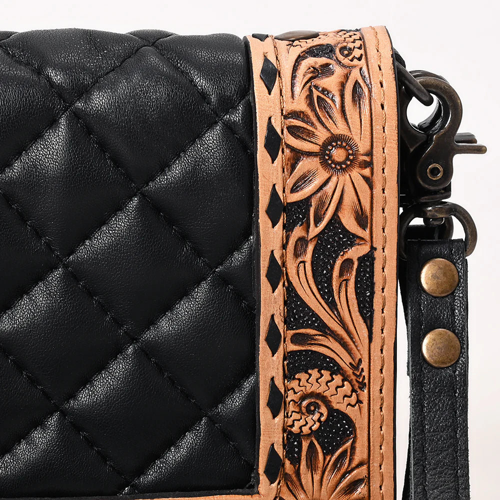 American Darling Western Floral Tooled Leather Organizer Wallet ADBG1667
