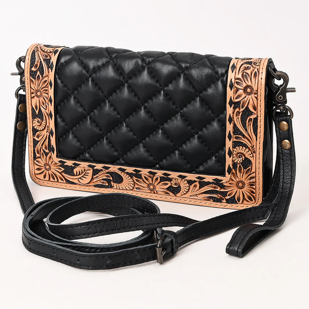 American Darling Western Floral Tooled Leather Organizer Wallet ADBG1667