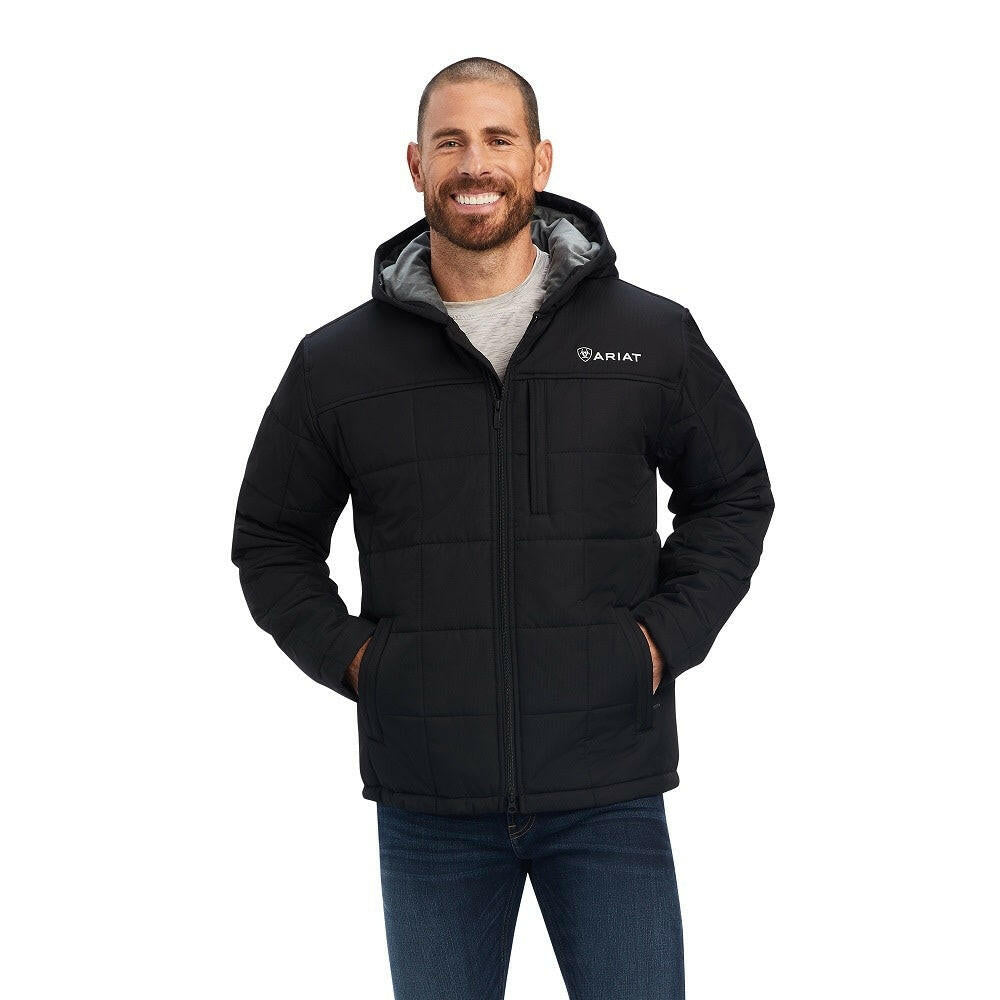 Ariat Men's Crius Hooded Insulated Black Jacket.