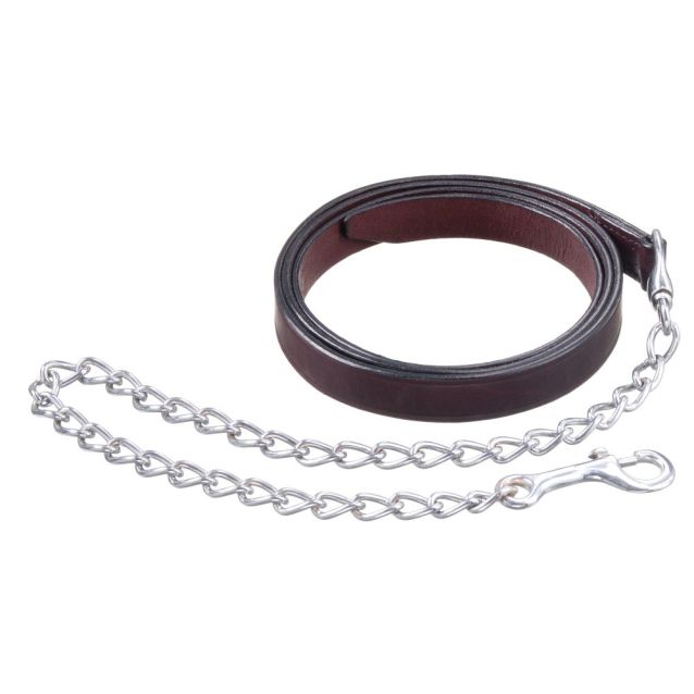 Tough1 Royal King 3/4" Leather Lead with Nickel Chain 18-110