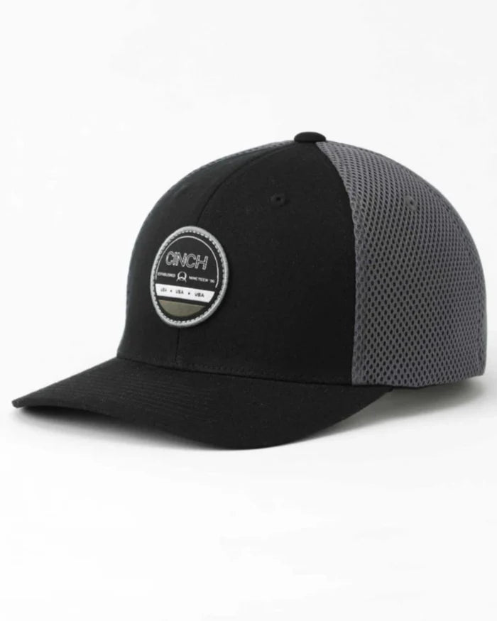 Cinch Men's Black and Grey Flexfit Airmesh Cap MCC0653326