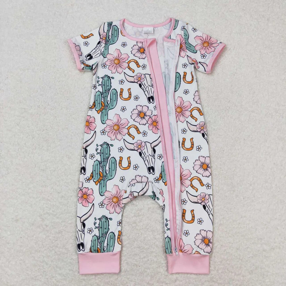 Aier Girl's Western Cow Cactus Romper SR1109