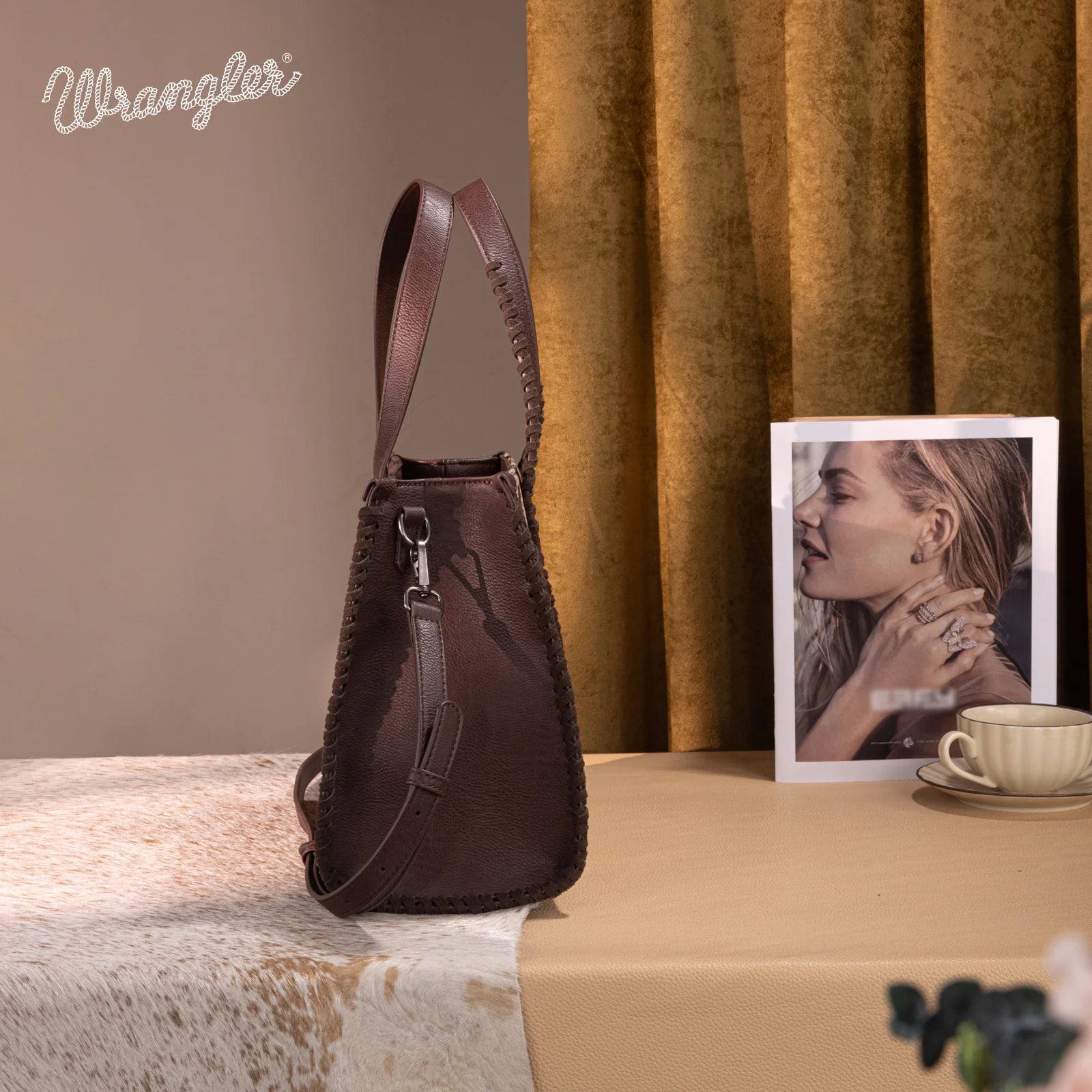 Wrangler Tan Vintage Cowboy Cool Print Crossbody WG60G-8317TN