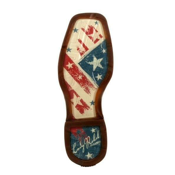 Women's Lady Rebel Distressed Flag Embroidery Western Boot.
