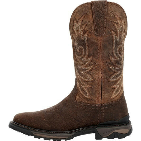Rocky Men's Brown Carbon Toe Pull On Work Boot.