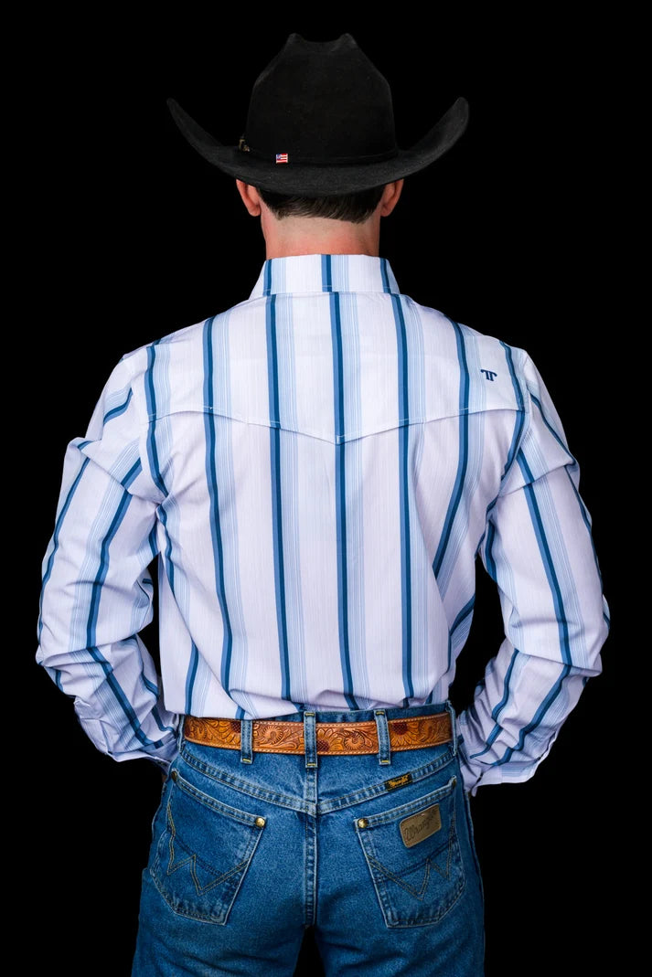 Ferrell Men's Blue The Tristan Snap Front Shirt FPL1026114
