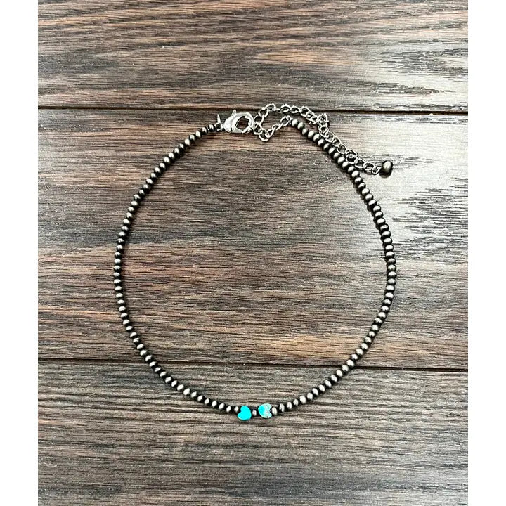 ISAC Trading Navajo Bead Heart Gemstone Necklace