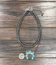 Isac Handmade Turquoise Squash Naja Necklace 739411