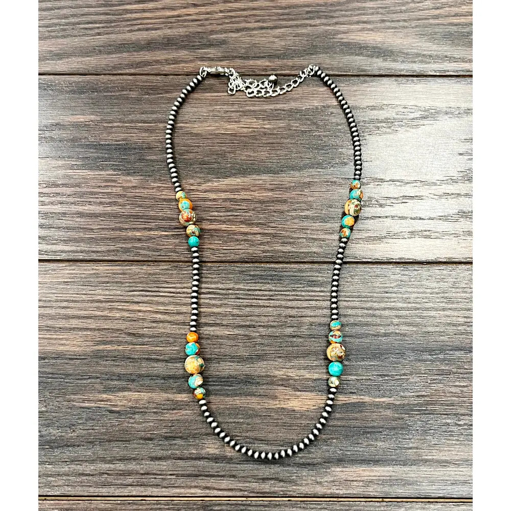 Isac Trading 21" Clustered Gemstone Necklace 739548