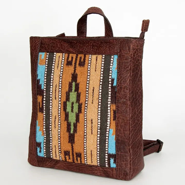 American Darling Southwestern Wool & Genuine Leather Backpack ADBGZ307