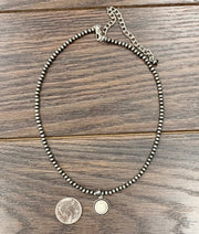 Isac 15" Navajo Pearl with White Stone Pendant Necklace 733804