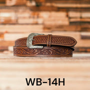 Ranger Belt Co. Men's Floral & Basketweave Western Belt.