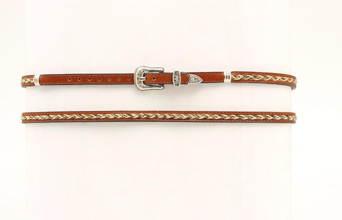 M&F Western Products Leather Hatband with Braided Horsehair 0274802