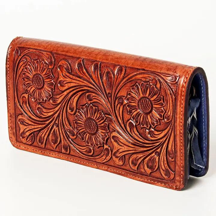 American Darling Hand Tooled Genuine Leather Western Wallet ADBGZ626