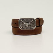3D Boy's Brown Longhorn Buckle Belt D120001202