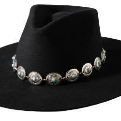 3D Turquoise Stone Concho Hat Band D740001733