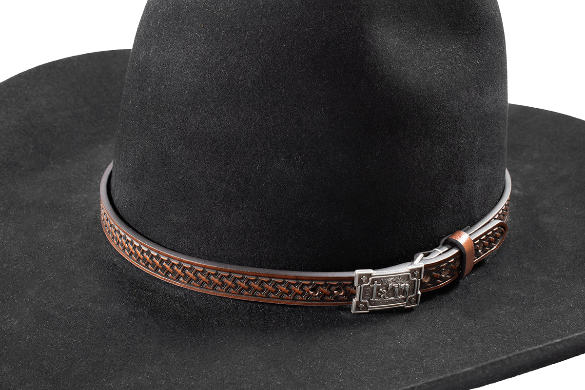 3D Basketweave Leather Hatband D740003702
