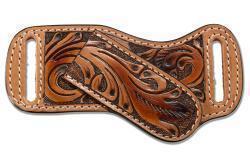 3D Feather Tooled Pancake Knife Sheath