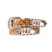 3D Belt 4 Aces Tooled Leather Belt D100016848