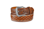 3D Men's Diamond Embossed Brown Belt D100021802