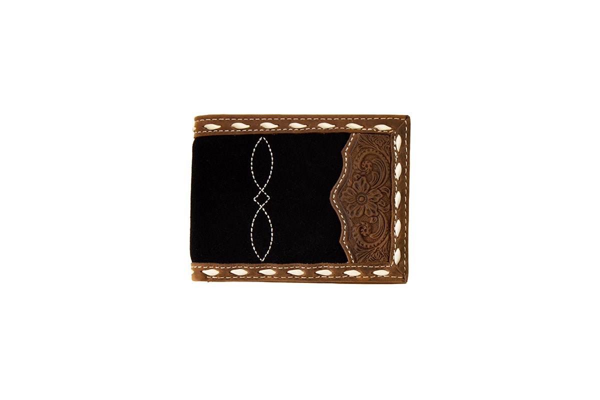 3D Men's Black/Brown Overlay Bi-Fold Wallet D2500196107