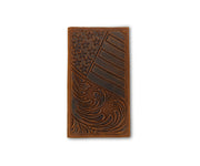 3D American Flag Embossed Rodeo Wallet D250020044