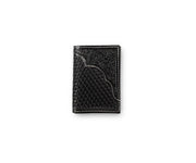 Men's 3D Black Basket Weave and Floral Embossed Tri-Fold Wallet D250019901